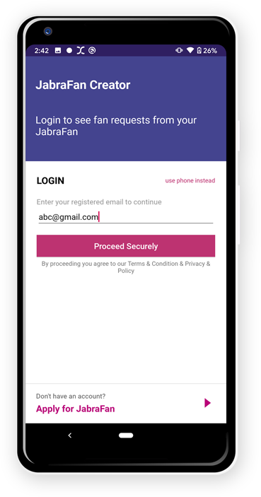 Square Infosoft Project Work Android App Development Jabrafan Login With Email