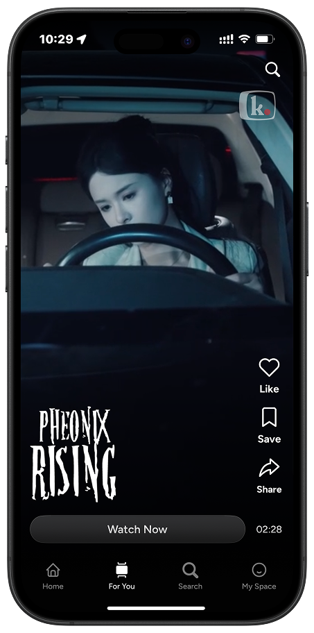 Kuku TV iOS App User Interface – Smooth Vertical Video Streaming Experience on iPhone<br />
