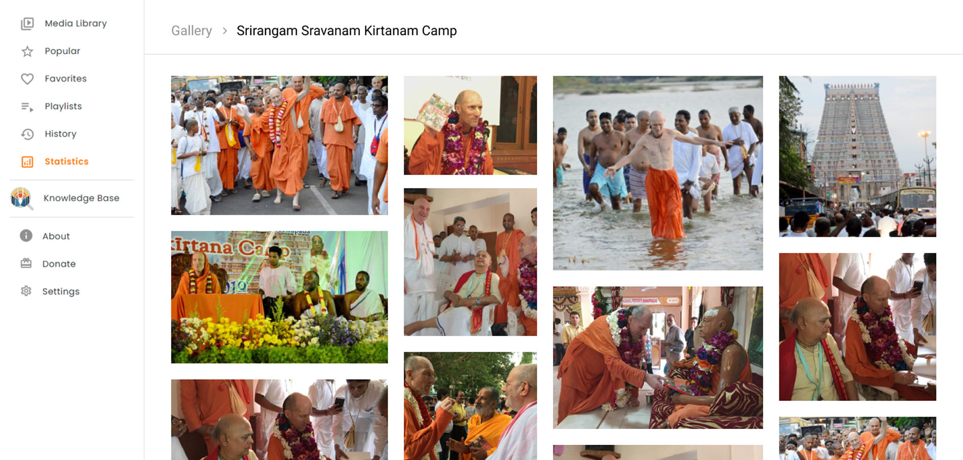 Gallery view showcasing spiritual images and downloadable resources