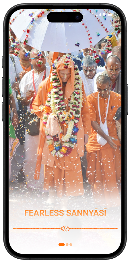 BVKS onboarding screen showing spiritual welcome UI for audio streaming mobile app