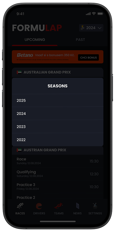 Formulap Seasons Page – Racing Schedule and Race Timeline