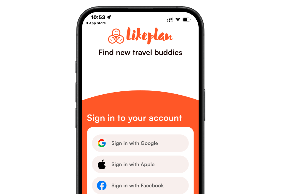 CTA banner encouraging users to develop a travel buddy finder and trip planning mobile app like Likeplan with Square Infosoft.
