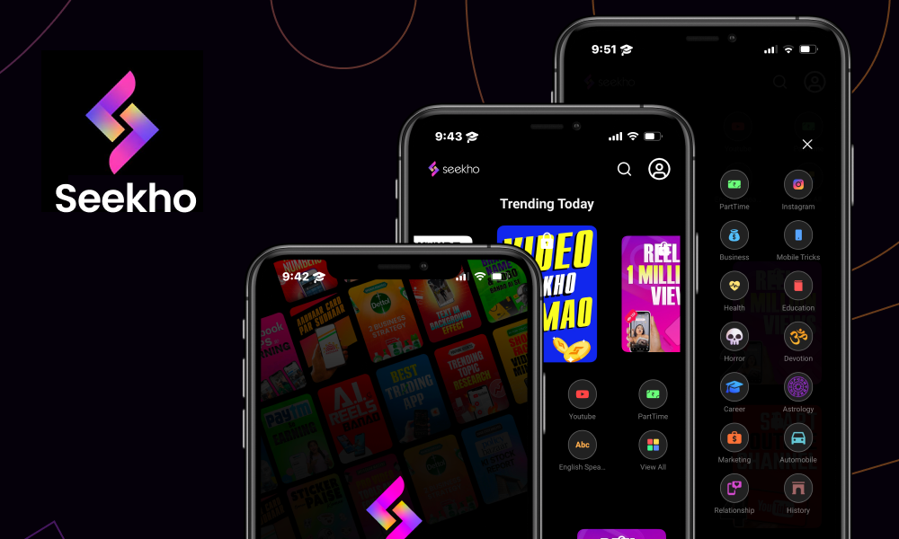 Seekho - E-Learning App Development Short video learning app we built for skill development.<br />