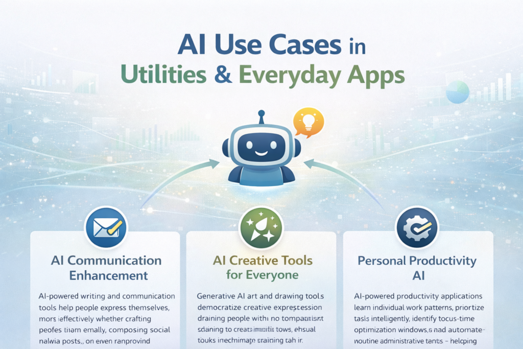AI use cases in utilities and everyday apps including productivity and communication tools.