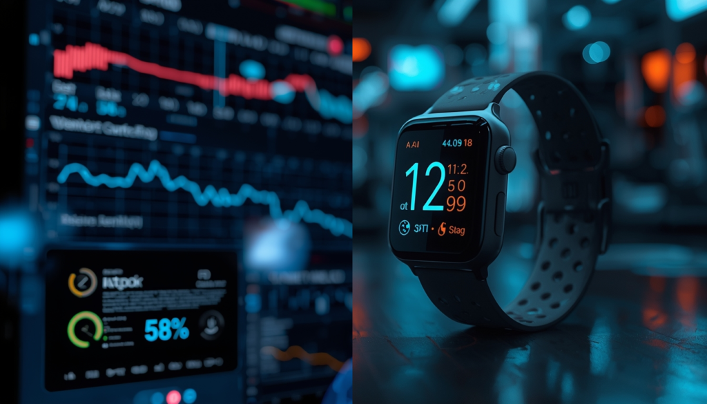 AI wearable fitness devices tracking health data and workout performance