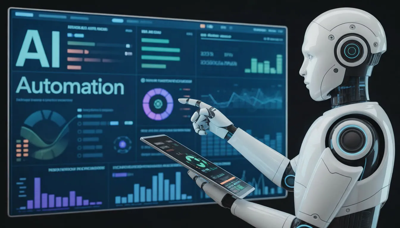ai-in-business AI in business dashboard showing automation, analytics, and decision-making