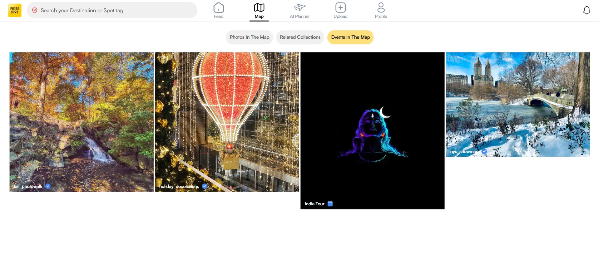 PhotoSpot Travel Website Development PhotoSpot travel website development with interactive map and destination photo discovery